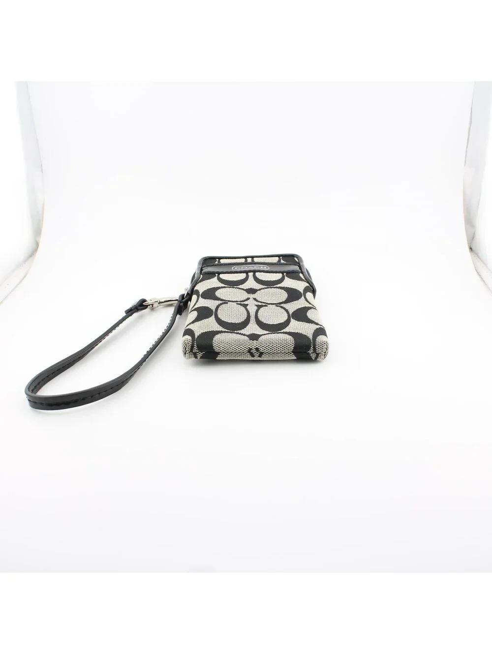 Coach Y2K Black Signature C Monogram Vertical Phone Bag Pouch Wristlet